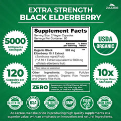 Zazzee 5000 mg elderberry capsules for a convenient daily routine