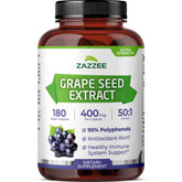 Zazzee Grape Seed Extract 50x bottle, high potency and value for daily use.