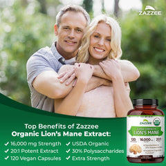 Close-up of Zazzee Lion's Mane extract texture and potency