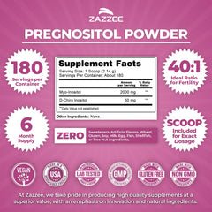 Zazzee Pregnostol powder scoop included for precise daily dosage.