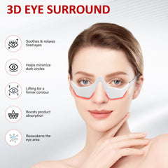 zdatt 3d contour-fit eye massager wraps comfortably around the eyes.