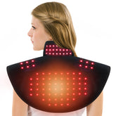 Zdatt cordless red light therapy wrap on shoulder and neck for soothing warmth