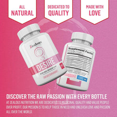Tablets inside Zealous Desire bottle are small and easy to swallow.