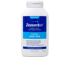 Close-up of Zeasorb microfine powder texture absorbing moisture