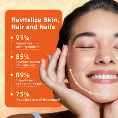 ZEBORA collagen powder stirred into a smoothie for skin and joint care.