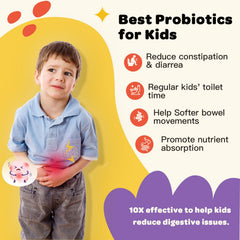 ZEBORA Kids Probiotic Chewables ten-strain blend supports diverse gut flora.
