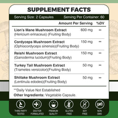 ZEBORA Lions Mane capsules closeup highlighting smooth vegan capsules and potency.