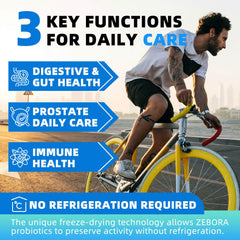 ZEBORA Probiotics for Men capsules support daily gut health and energy