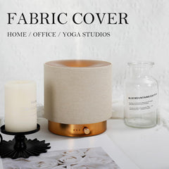 ZEIGGA LAB Elegant Fabric Diffuser with LED night light creates ambient mood.