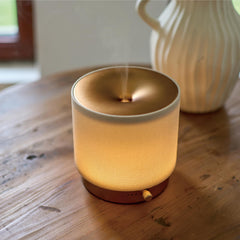 ZEIGGA LAB Elegant Fabric Diffuser side view highlights quiet operation in home offices.