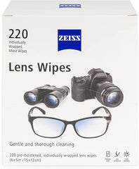 ZEISS lens wipes 220-count package for on-the-go cleaning.
