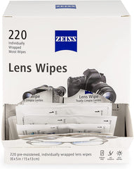 ZEISS individually wrapped wipes for portable, quick clean any time.