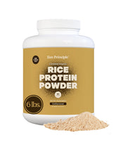 Zen Principle Organic Brown Rice Protein jar front showing freshness and organic quality for daily protein