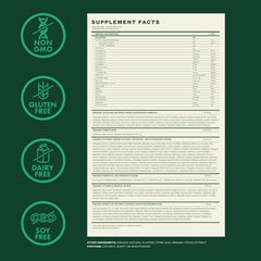 Zena Nutrition kale spinach pomegranate ingredients displaying a nutrient-rich greens blend