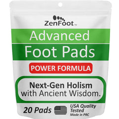 ZenFoot advanced foot pads featuring zeolite and bamboo vinegar sit on the soles for overnight vitality.