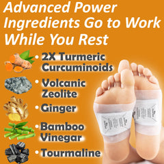 ZenFoot foot pads applied to feet before bed for overnight support and ease of morning movement.