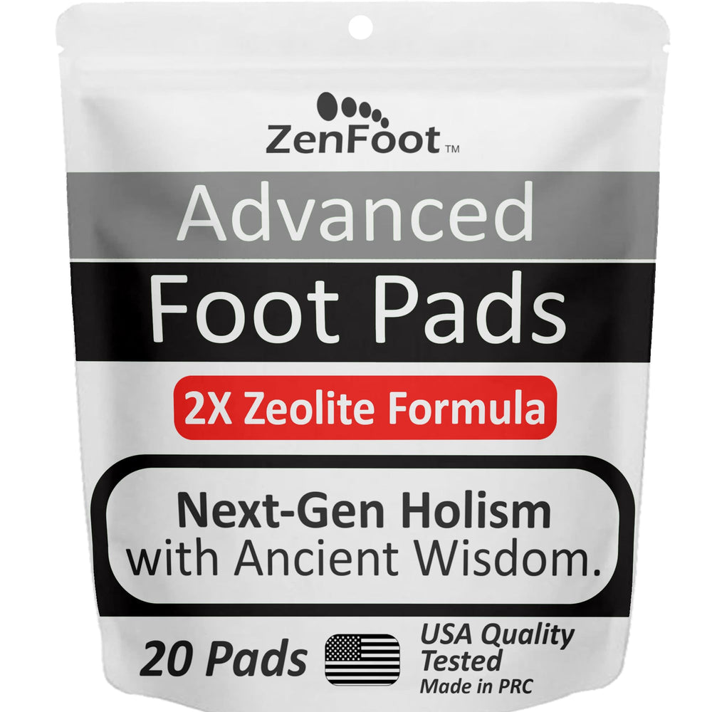 Parches ZenFoot con zeolita de doble dosis para un descanso profundo.