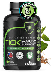 Zenmen Daily Tick Guard bottle front view for daily immune balance during outdoor activities.
