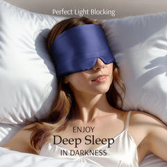 Zenssia silk eye mask for side sleepers with soft ear protection.