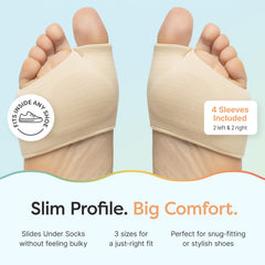 Beige ZenToes pads tucked under footwear for discreet relief