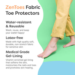 ZenToes protectores de dedo de tela lavable y reutilizable para uso repetido.