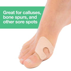 ZenToes self-stick adhesive foot pad adheres securely for all-day wear.