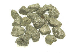 Zentron pyrite rough 1-inch stones with metallic luster for jewelry and crafts.