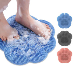 ZenyCblu shower foot scrubber mat blue with a secure non-slip grip for safe foot cleansing.