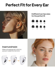 Zephronic ear plugs soft fit ensures comfortable sleep without pressure.