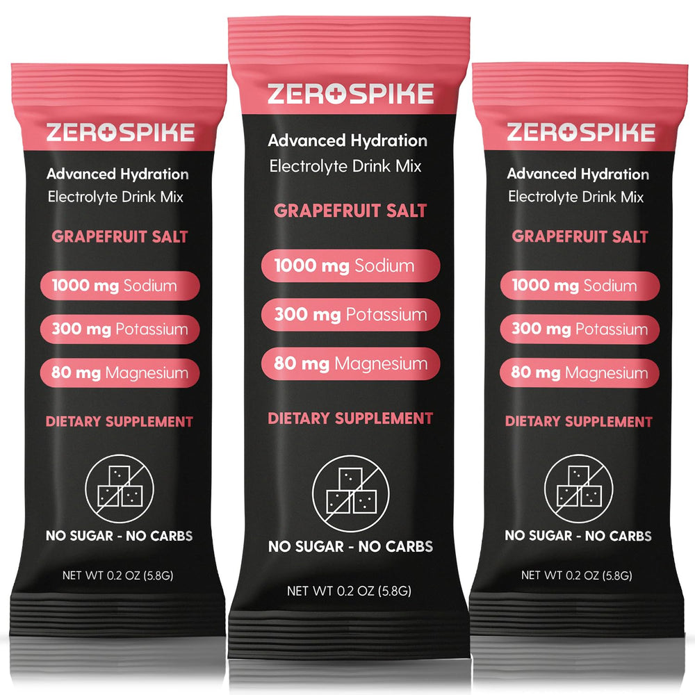 Zerospike No Sugar Electrolytes stick dissolving in water for clean grapefruit hydration.
