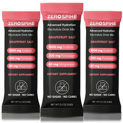 Zerospike No Sugar Electrolytes stick dissolving in water for clean grapefruit hydration.