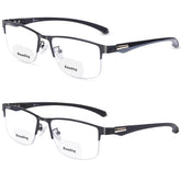 ZERPEET bifocal reading glasses top view with clear distance lens and magnified reading zone.