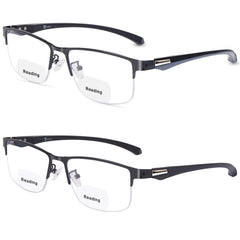 ZERPEET bifocal reading glasses top view with clear distance lens and magnified reading zone.