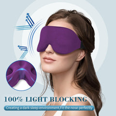 Light-blocking design covers nose area for complete darkness and improved rest.