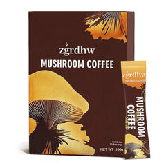 zgrdhw Mushroom Coffee packaging showing compact sachets for convenient daily energy