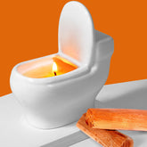 zhanghe toilet-shaped candle showcases playful bathroom decor with long burn time