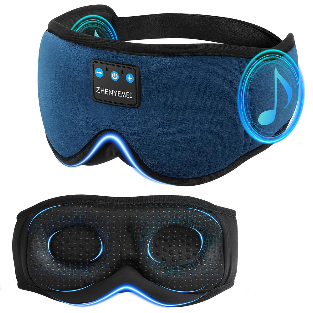 ZHENYEMEI 3D contour eye mask with built-in headphones for immersive sleep