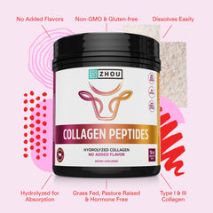ZHOU Collagen Peptides in coffee or tea provide a tasteless boost to beverages.