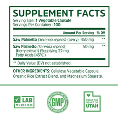 ZHOU Saw Palmetto 450 mg powder with 50 mg extract for premium support