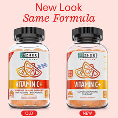 ZHOU Vitamin C Gummies serving image featuring family-friendly daily antioxidant routine