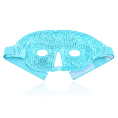 ZNÖCUETÖD heat/cold therapy mask helps relieve tension around the eyes and forehead.