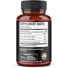 Zolotus ashwagandha-panax bottle label highlights adaptogenic blend.