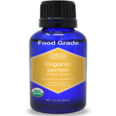 Zongle Therapeutics Lemon Essential Oil bottle for cooking and brightening desserts.