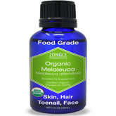 Zongle Therapeutics Tea Tree Oil bottle for skincare and aromatherapy use.