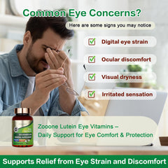 Close-up of Zooone eye vitamins capsules for easy daily use.
