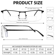 Zooxsky bifocal readers with spring hinge in gun metal provide flexible daily use