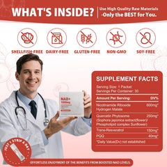 ZOROAHER NAD+ liquid bottle pour shows convenient daily dose for sustained focus