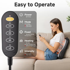 Zorynae lumbar pad heating at 118°F or 127°F adds targeted warmth.