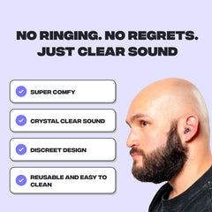 Zound earplugs with discreet design blending in for comfortable listening
