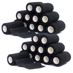 ZOVAREGE 4-inch black self-adhesive bandage wrap 24 rolls for easy wrapping.